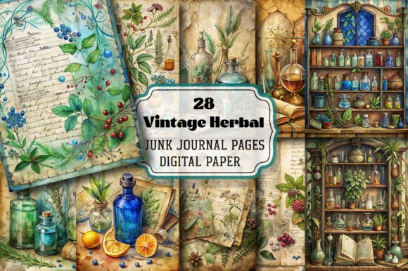 Download Vintage Herbal Junk Journal Pages - Herbal junk journal pages Collection