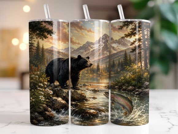 Download Black Bear 20 Oz Skinny Tumbler Wrap - 20 oz skinny tumbler Collection