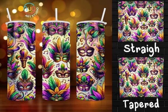 Download Mardi Gras Mask 20oz Skinny Tumbler - Premium Resources