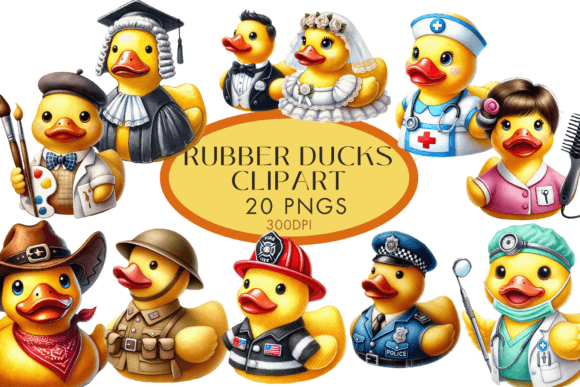 Download Rubber Duck Clipart Watercolour Bundle - Duck clipart Collection