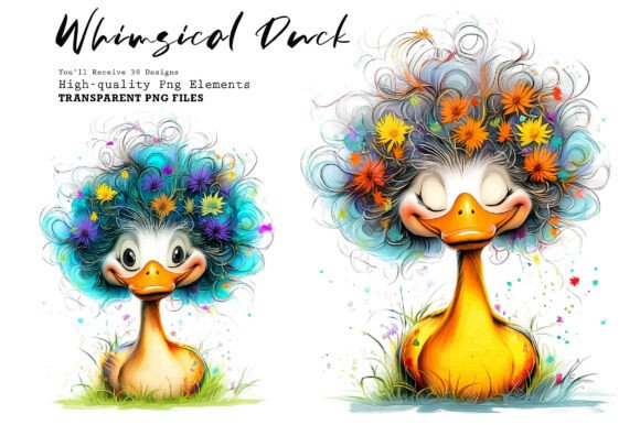 Download Whimsical Duck Clipart Bundle - Duck clipart Collection
