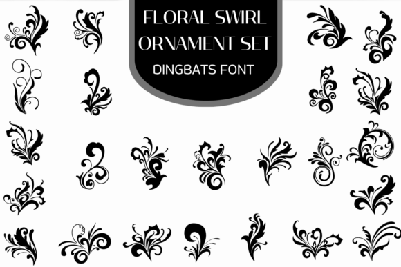Download Floral Swirl Ornament Set - Floral Collection